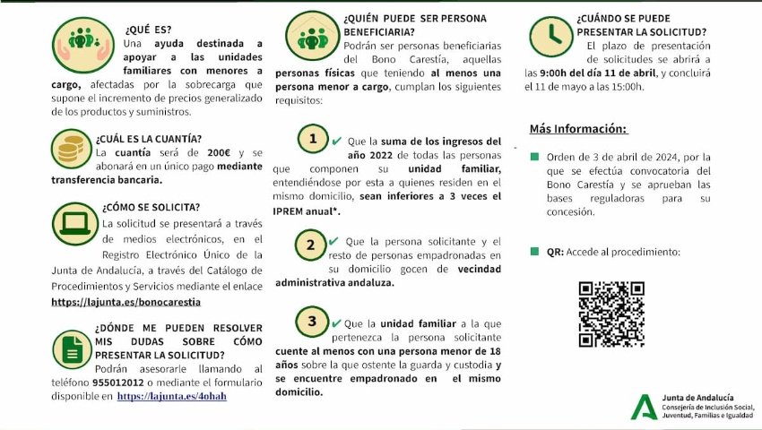 Ampliado hasta el 28 de mayo el plazo para solicitar el Bono Carestía