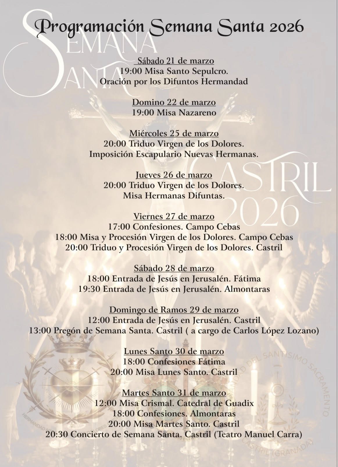 horario semana santa castril 1